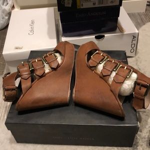 Steve madden wedges size 8 “winka” cognac